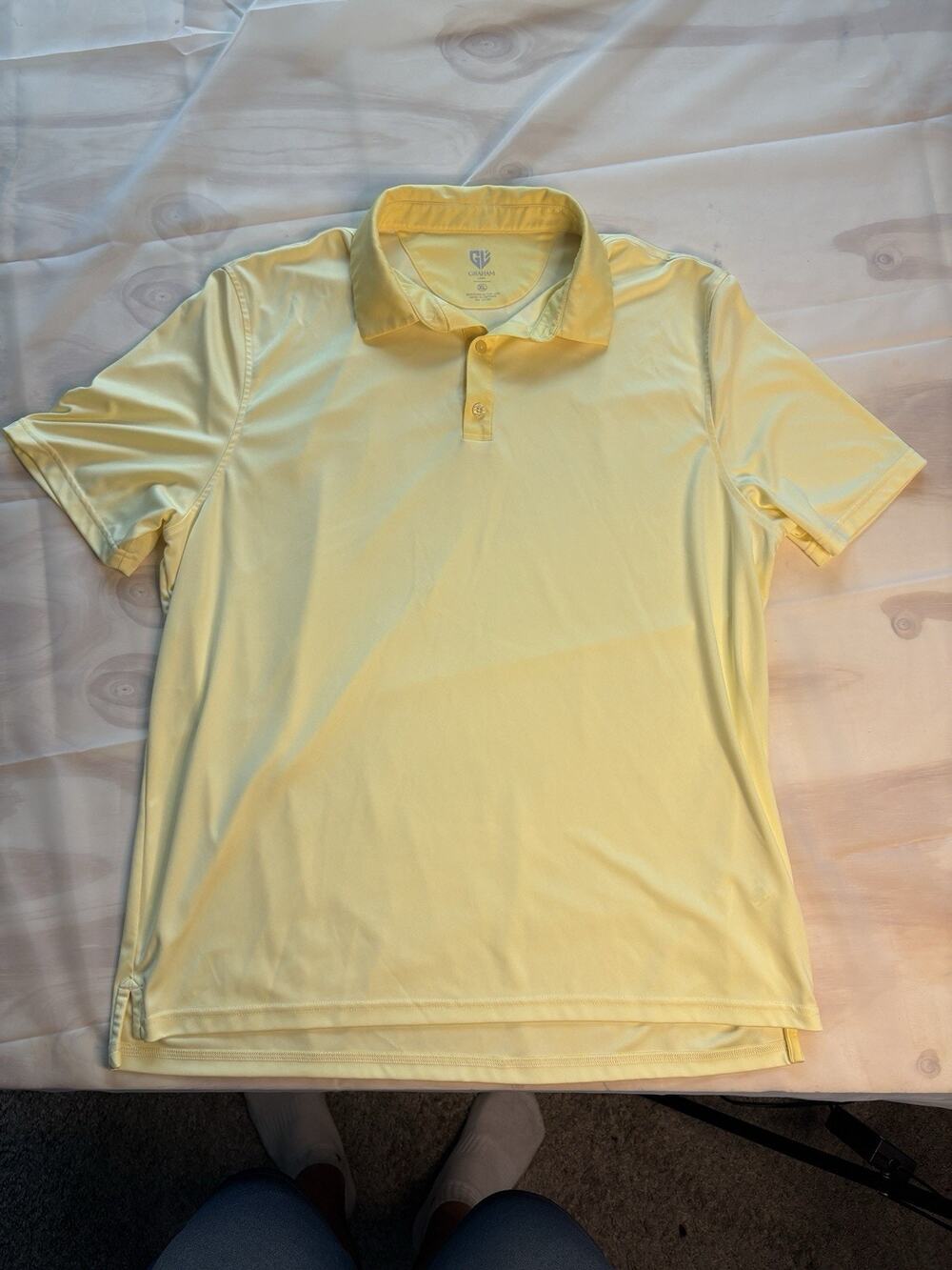 Graham Luxe Men’s Golf Polo Yellow Breathable Men’s Size XL